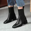 أحذية السلامة الشتوية الخريف للنساء موجزة جلدية حقيقية أحذية امرأة مكتب سيدة حفلة الكاحل 210528 جاي