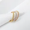 S925 Silver Punk Band Ring in Three Color Plated for Women Wedding Jewelry Gift Have Vele Bag PS4518201T