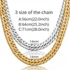 Men's Gold Necklace, Stainless Steel Chain, Gold, 14mm Thick Gourd, Cuban Men's Chain, Hip-hop Jewelry, Wholesale Q0809