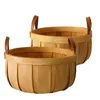 Baking & Pastry Tools French Country Fruit Basket Picnic Cabas Pumpkin-Shaped Wood Chip Mori Style Dessert Bar Decoration Ornaments