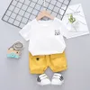 2021 Baby Jongens Meisjes Cartoon Kleding Outfit Pak Leuke Kinderen Zomer Katoen 1 2 3 4 Jaar Kinderen Jongens Kleding Sets T-Shrat + Shorts X0802