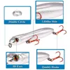 10,5 cm 16,1g cabeza de serpiente lápiz cebo señuelo de pesca en aguas profundas ojos 3D plástico Wobbler Crankbait flotante con anzuelos artificiales