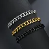 Link Chain Dropshiping Trendy Cuban Men Armband Classic rostfritt stål 3/5/7mm Bredd för kvinnliga smycken gåva Fawn22