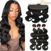 Unprocessed Brazilian Body Wave Hair Bundles With 13x4 Lace Frontal Ear to Ear Lace Frontal Closure With Human Hair Bundles