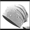 Beanie / Kafatası Şapka Şapka Kapaklar, Atkılar Eldiven Moda AessoriesWomen Sonbahar Beanie Şapka Dekorasyon Pamuk Karışımı Wrap Rahat Yetişkinler Elastik Siz