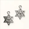 Lot 200pcs Star Hexagram Tybetański Silver Charms Wisiorki Do Biżuterii Dokonywanie Kolczyk Naszyjnik Bransoletka Akcesoria do łańcucha 21 * 15mm DH0187