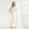 Women's Runway Dress Sexy V Neck Sleeveless Ruffles Elegant Fashion Summer Long Prom Vestidos