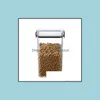 تخزين تنظيم housekee gardenstorage زجاجات الجرار الفاصوليا البلاستيكية الحبوب خزان الأرز مختومة حامل مربع المنزل أدوات المطبخ ختم جيدة