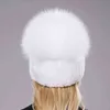 Russia Style Women Real Genuine Fur Beanies Hat Girls Natural Rex Rabbit Skullies Cap Knit Winter Hats 211126