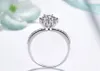 Design Hollow Flor Pattern Ring para Mulheres Marca de Luxo 925 Sterling Silver Zircônia Diamante Anéis de Casamento J-324