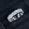 Бренд Choucong Обручальные кольца Роскошные ювелирные изделия Стерлингового серебра 925 пробы Полный треугольник 5A Циркон CZ Diamond Party E323S