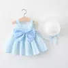 2021 New Fashion Summer Baby Girl Dress Flower Princess Dresses for 1 Year Girl Birthday Clothing With Hat 2pcs Baby Suit Outfit Q0716