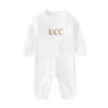 New Summe Fashion Letter Baby Boy Designers Clothes White Pink Green Long Sleeve Brand Newborn Baby Girls Romper 0-3 Months