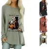 Moda Impressão Autumn Blouse Camisa Casual Loose Manga Longa Verde Verde Vermelho Feminino Trabalho Blusas Plus Size W798 210526