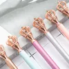 Criatividade Crown Adornment Crystal Pen Gem Anel de Esferográfica do Casamento Metal Anéis de Metal Roller Ball Pens GF521