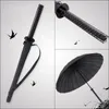 Brand Men à longue poignée Samurai Umbrella élégant noir japonais ninja sword katana grand parapluie du vent6213979