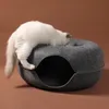 キャットベッド家具フェルトトンネル巣ドーナツハウスバスケットペット洞窟ベッドおもちゃ暖かい子犬子猫寝ているマットクッションペット用品