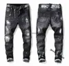 21SS MENS BADGE RIPS STRECK DESIGNER JEANS JEANS RIPPAD RIPPAD BIKER Slim Fit Washed Motorcykel denim Men s Hip Hop Fashion Man Pants