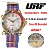 Urf Diver 300m Commander 007 رجل ووتش A2507 التلقائي 212.62.41.20.04.001 ساعة رسمية بيضاء 18K الذهب حالة النايلون حزام السيراميك الحافة (الحرة SS سوار) 41 ملم hello_watch