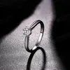 Anéis de casamento clássicos para mulheres para sempre estilo simples seis garras cubic zirconia 3 cor presente de casamento moda jóias kcr033