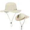 Cappello da pescatore Articoli per feste Berretti tinta unita all'aperto Foglia sportiva Giungla Berretto militare Cappelli da pesca Protezione solare Garza Cowboy Impacchettabile Secchio dell'esercito ZYY952