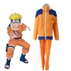 6PCS Teenager Uzumaki Cosplay Kostüm für Erwachsene Anime Shippuden Ninja Anzug Orange Sportswear Gelb Perücke Stirnband Karneval Outfit Y0913
