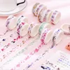 10Rolls Клейтные ленты Kawaii Washi лента Donuts Donuts Cartoon Masking DIY Декоративный рисунок для обертывания для украшений карт.