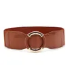 Cinture decorative semplici ed eleganti Cintura con fibbia rotonda alta elastica 1PC in puro colore per cinture da donna 70 cm