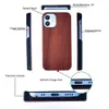 Wood Bamboo Flush Edge Bumper Phone Cases PC Half Body Back Covers for iPhone 5 6 7 8 Plus XS XR 11 Pro Max 12 13 Mini SE2 Sam S20 S21 FE S10 5G S9 S8 S7 Note 9 10 20 Ultra-Blank