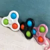 mit Lanyard Fidget Schlüsselanhänger Spielzeug Bubble Poppers Schlüsselanhänger Push Spinner Board Stressabbau Dekompression Fingerblasen Squishies DNA Ball G47W6PG