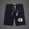 Amerikanska stil mode mens shorts 100% bomull tjock högkvalitativ knä längd och brev dekorerad kausal kort 210714