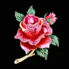 Pins, Broches Merk Charm Classic Rhinestone Grote Camellia Bloem Broche Boeketten Bruiloft Corsage