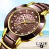 2020 Lige Women Watches Top Marca Luxo Senhoras Quartz Relógios Impermeáveis ​​Relógios De Relógios De Relógios De Relógios Mulheres Assista Homens Cerâmica Relógio Amantes q0524