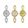 Femmes Ronde Pleine Diamant Bracelet Montre Analogique Mouvement À Quartz Poignet Femme Horloge Heure Montres-Bracelets