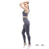 Set da yoga senza cuciture per donna Reggiseno sportivo per fitness Vita alta Leggings da corsa Pantaloni da allenamento Set da palestra 2 pezzi