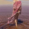 Limited Beach Cover Up Pareo Sarongs UPS Chiffon Floral Swimwear Badpak Cape Bikini Coverups Robe de Plage # Q264 210420