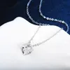 Corrente de moda cristal strass quadrado pingente liga de colar personalizado jóias para mulheres festa