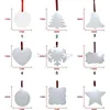 Natale sublimazione Blank Ornament Double-Sided Xmas Tree Pendant Multi forma piastra in alluminio metallo appeso tag vacanze decorazione craft dd