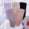 Guanti a cinque dita Moda Donna Autunno Inverno Caldo Cashmere Touch Screen Femminile Lana sottile Maglia Simpatico fiocco Ricamo Finger Driving Glove