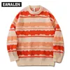 Harajuku Vintage Jumper Paski Brzydkie Sweter Streetwear Sweter Mężczyźni Oversized Hip Hop Punk Knitwear Video Grandpa 210918