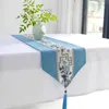 Luxury Table Runner With Tassel For Dining Wedding Party Banquet Cake Floral cloth Decoration 210628