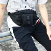 남성용 허리 팩 옥스포드 다기능 파우치 캐주얼 남성 Hasp Fanny Pack Drawstring 지퍼 바나나 벨트 가방 블랙 가방