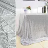Cubierta de mesa Rectangular tela de lentejuelas brillantes oro rosa/plata/tela dorada el banquete de boda decoración del hogar tela 210626