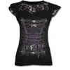 T-shirt da donna T-shirt da donna 2022 Plus Size Goth Graphic Lace per abbigliamento donna Nero Grunge Punk Tees Ladies Y2k Top a manica corta
