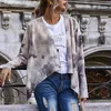 Fashion Printed Women Suede Coat Asymmetric Turn-Down Collar Female Autumn Winter Jacket W244 210526