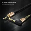 Złącza zwinięte kabel audio stereo 3,5 mm samiec do męskiego uniwersalne kable pomocniczy