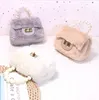 Crianças Mini Bolsas e Bolsas 2021 Faux Fur Crossbody Bolsas Para As Mulheres Moeda Carteira Meninas Party Sacos Baby Dinheiro Embreagem Saco