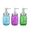 Liquid Soap Dispenser Pump Glass Jar Bottle Stainless Steel Lid Dispensers Countertop Lotion Bathroom Storage Tool Sea shipping DAW338