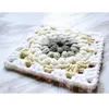 Crochet nordique multicolore napperons fleurs sous-verres carrés10cm crochet à main tricoté vaisselle disque table tapis pad cadeau de mariage 30pcs 210817