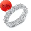 Vecalon 8 estilos Lustre Promise Wedding Band Ring 925 anillos de compromiso de diamantes de plata esterlina para mujeres hombres Jewelry5593518